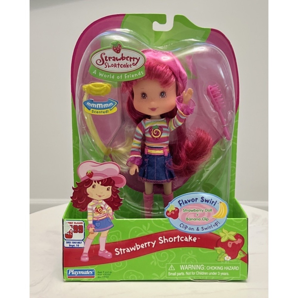 Playmates Strawberry Shortcake Flavor Swirl Strawberry Shortcake‎ Doll 2006 NIB